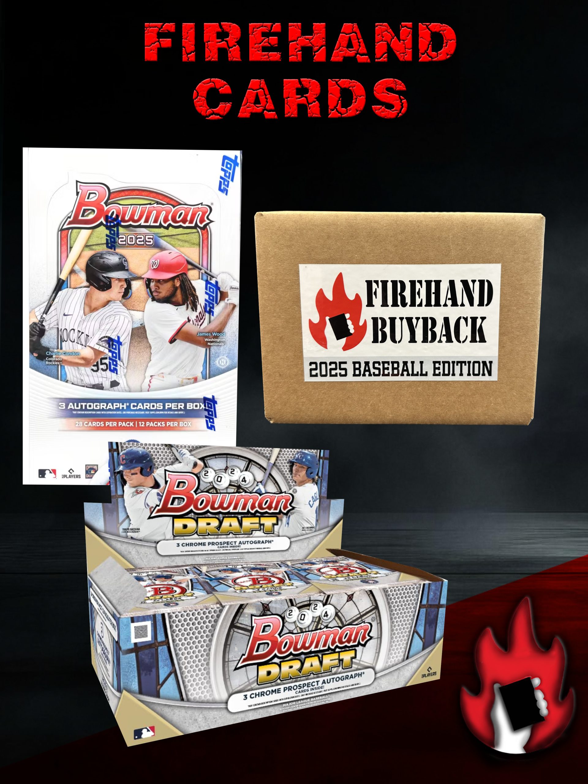 2025 Bowman Jumbo, 2024 Bowman Draft & Firehand Buyback 7 Box Mixer Break Random Teams #1