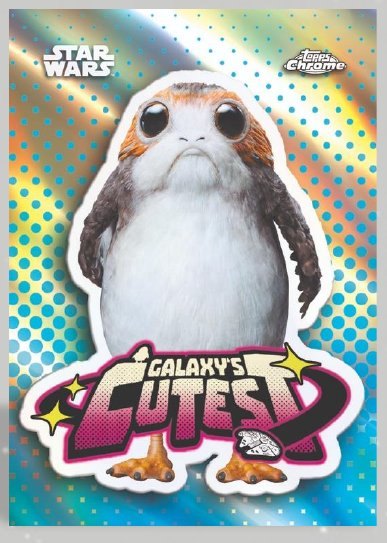 Porg 2026 Topps Chrome Star Wars The Galaxy's Cutest insert, Topps sample