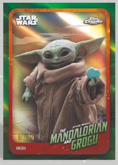 Grogu 2026 Topps Chrome Star Wars The Mandalorian and Grogu card, Topps sample