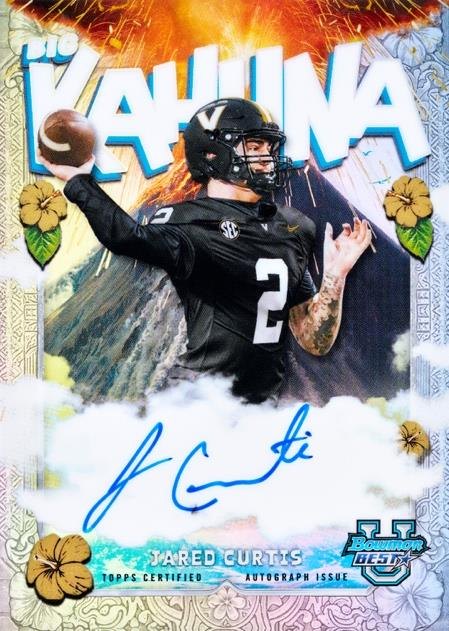 Jared Curtis 2026 Bowman U Best Football Big Kahuna Autograph, Topps sample