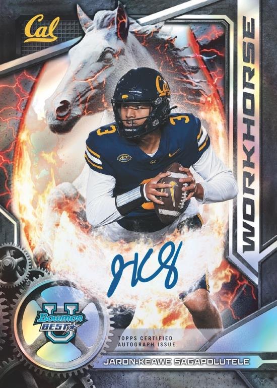 Jaron-Keawe Sagapolutele 2026 Bowman U Best Football Workhorse Autograph, Topps sample